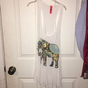 White, summer, elephant tank top
